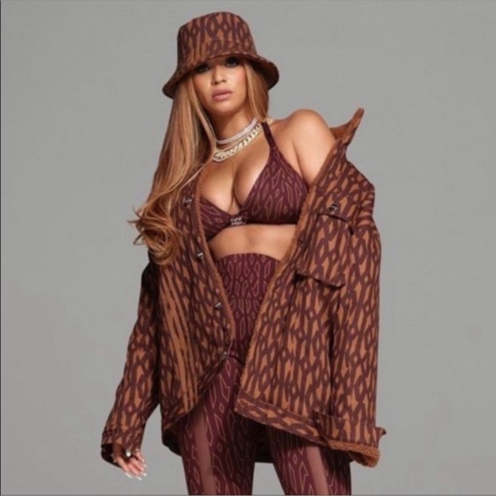 IVY PARK x ADIDAS DENIM MONOGRAM BROWN JACKET WILD BROWN